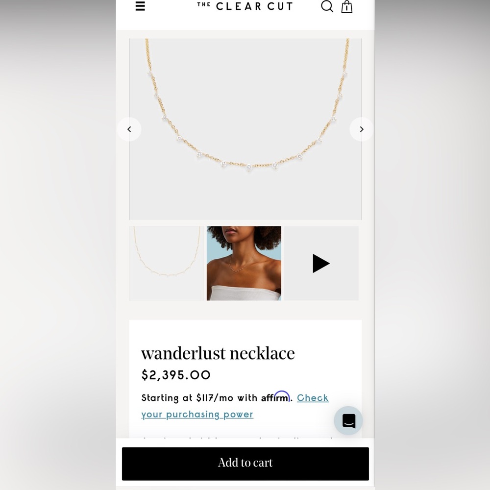 The clear cut wanderlust diamond necklace